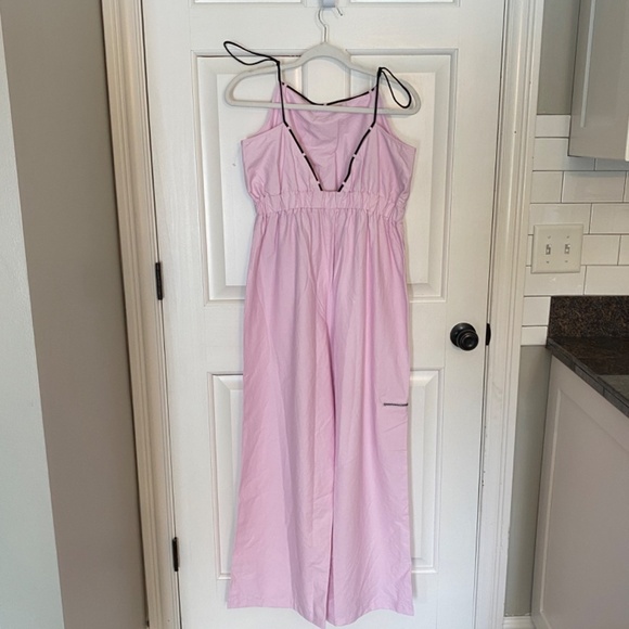 NEW Free People Movement Star Player Wide Leg Overall Jumpsuit Pink 33432 - Picture 7 of 14